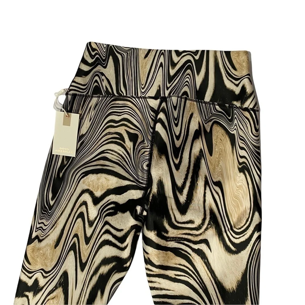 GOOD AMERICAN Core Power Legging in Natural Swirl 2/Medium New